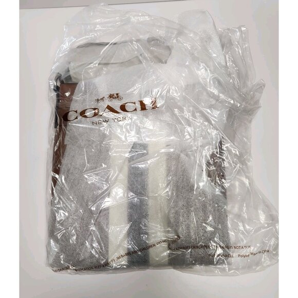 Coach New York Brown Pebbled Leather Charles Varsity Stripe Bag New W Tag - Picture 2 of 13